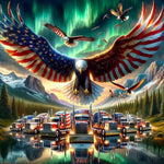 American Eagle-Full Round Diamond Painting-30x30cm