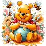 Winnie The Pooh-Full Round Diamond Painting-30x30cm