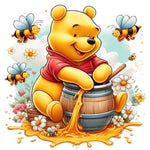 Winnie The Pooh-Full Round Diamond Painting-30x30cm