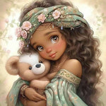 Life of Pets Girl-Full Round Diamond Painting-30x30cm