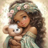 Life of Pets Girl-Full Round Diamond Painting-30x30cm