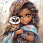 Life of Pets Girl-Full Round Diamond Painting-30x30cm