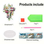 Flower Cross-Single Side Drill-Acrylic Diamond Desktop Ornament