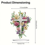 Flower Cross-Single Side Drill-Acrylic Diamond Desktop Ornament