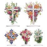 Flower Cross-Single Side Drill-Acrylic Diamond Desktop Ornament