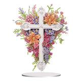 Flower Cross-Single Side Drill-Acrylic Diamond Desktop Ornament
