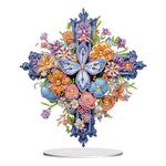Flower Cross-Single Side Drill-Acrylic Diamond Desktop Ornament