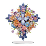 Flower Cross-Single Side Drill-Acrylic Diamond Desktop Ornament