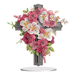 Flower Cross-Single Side Drill-Acrylic Diamond Desktop Ornament