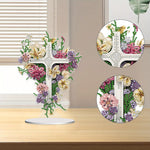 Flower Cross-Single Side Drill-Acrylic Diamond Desktop Ornament