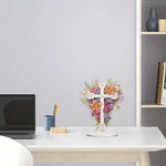 Flower Cross-Single Side Drill-Acrylic Diamond Desktop Ornament