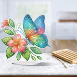 Flower Butterfly-Single Side Drill-Acrylic Diamond Desktop Ornament