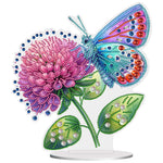 Flower Butterfly-Single Side Drill-Acrylic Diamond Desktop Ornament