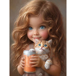 Girl-Full Round Diamond Painting-30x40cm