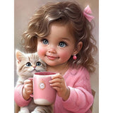 Girl-Full Round Diamond Painting-30x40cm