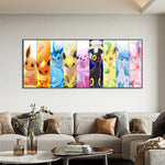 Pokemon Evolution-Full Round Diamond Painting-100x40cm-Large Size