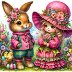 Easter Flower Gnome-Full Round Diamond Painting-30x30cm