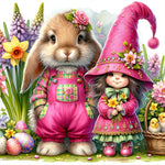 Easter Flower Gnome-Full Round Diamond Painting-30x30cm