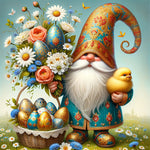 Easter Flower Gnome-Full Round Diamond Painting-30x30cm