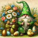 Easter Flower Gnome-Full Round Diamond Painting-30x30cm
