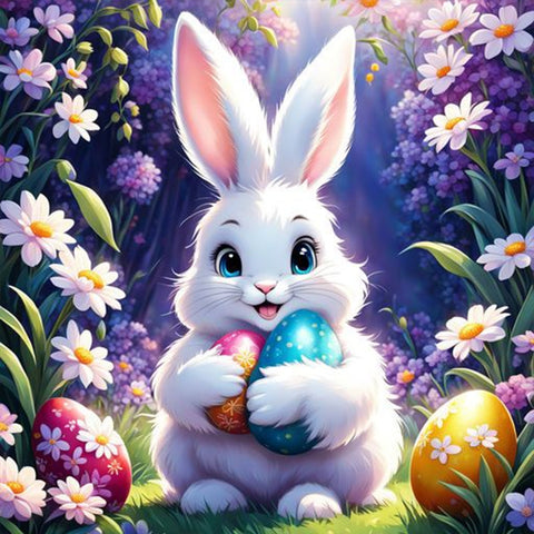 Easter Bunny Egg-Full Round Diamond Painting-30x30cm