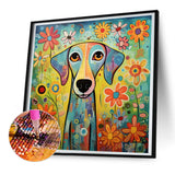 Cartoon Puppy-Full Round Diamond Painting-30x30cm