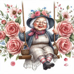 Old Lady-Full Round Diamond Painting-30x30cm