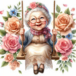 Old Lady-Full Round Diamond Painting-30x30cm