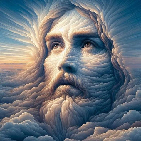 Cloud Jesus-Full Round Diamond Painting-30x30cm