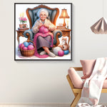 Grandmother-Full Round Diamond Painting-40x40cm