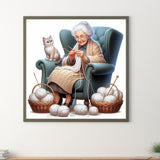 Grandmother-Full Round Diamond Painting-40x40cm