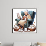 Grandmother-Full Round Diamond Painting-40x40cm
