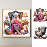 Grandmother-Full Round Diamond Painting-40x40cm