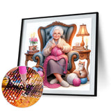 Grandmother-Full Round Diamond Painting-40x40cm