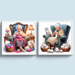 Grandmother-Full Round Diamond Painting-40x40cm