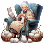 Grandmother-Full Round Diamond Painting-40x40cm