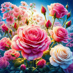 Rose-Full Round Diamond Painting-30x30cm