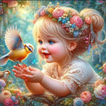 Girl-Full Round Diamond Painting-30x30cm