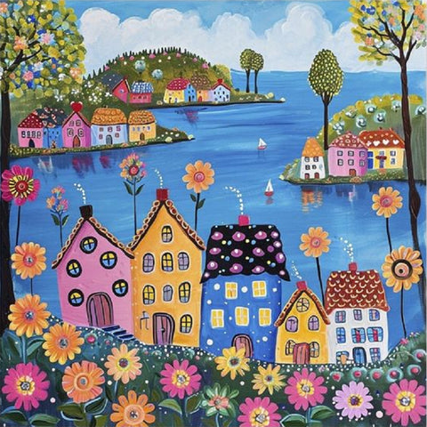 House-Full Round Diamond Painting-30x30cm