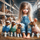 Life of Pets Girl-Full Round Diamond Painting-30x30cm