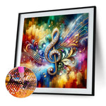 Color Music Symbols-Full Round Diamond Painting-30x30cm