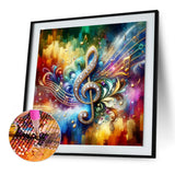Color Music Symbols-Full Round Diamond Painting-30x30cm