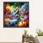 Color Music Symbols-Full Round Diamond Painting-30x30cm