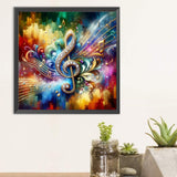 Color Music Symbols-Full Round Diamond Painting-30x30cm