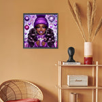 African American Girl-Full Round Diamond Painting-30x30cm