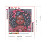 African American Girl-Full Round Diamond Painting-30x30cm
