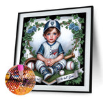 Baseball Boy-Full Round Diamond Painting-30x30cm