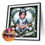 Baseball Boy-Full Round Diamond Painting-30x30cm