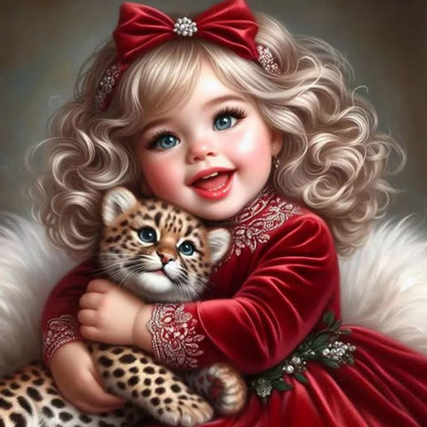 Girl-Full Round Diamond Painting-30x30cm
