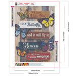 Butterfly Slogan-Full Round Diamond Painting-30x40cm
